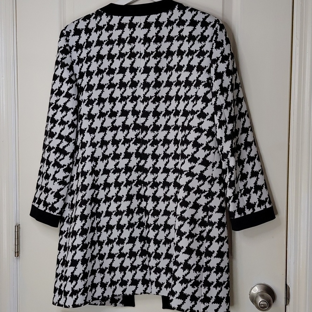 NINE WEST Houndstooth Blazer Black & White Sz S 6 - Picture 2 of 10